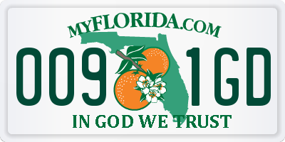 FL license plate 0091GD