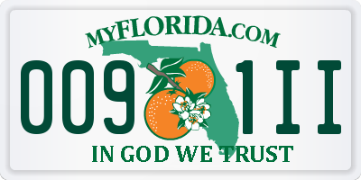 FL license plate 0091II