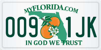 FL license plate 0091JK