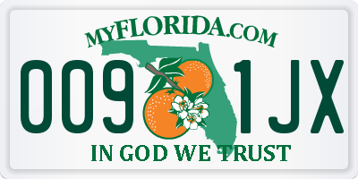 FL license plate 0091JX