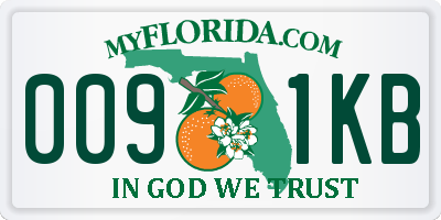 FL license plate 0091KB