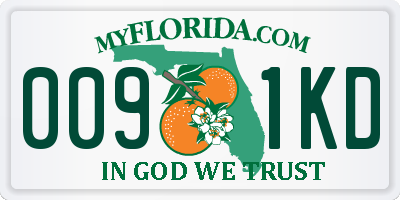 FL license plate 0091KD