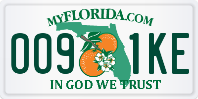 FL license plate 0091KE