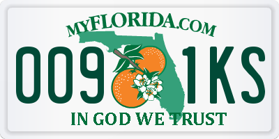 FL license plate 0091KS