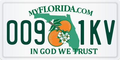 FL license plate 0091KV