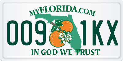 FL license plate 0091KX