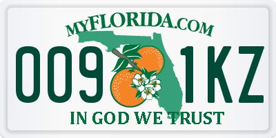 FL license plate 0091KZ