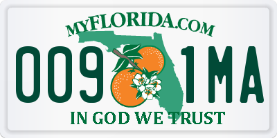 FL license plate 0091MA