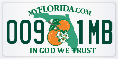 FL license plate 0091MB