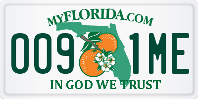FL license plate 0091ME