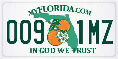 FL license plate 0091MZ
