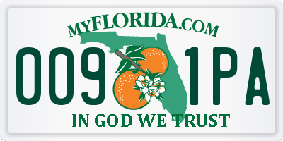 FL license plate 0091PA