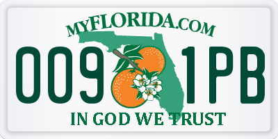 FL license plate 0091PB