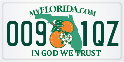 FL license plate 0091QZ