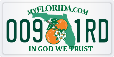 FL license plate 0091RD