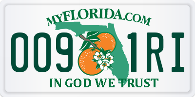 FL license plate 0091RI