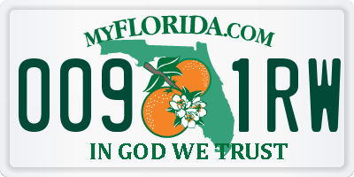FL license plate 0091RW