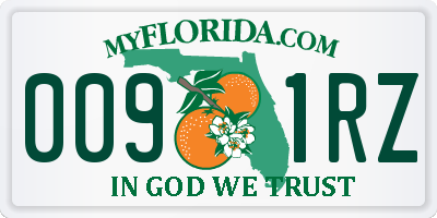 FL license plate 0091RZ
