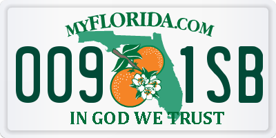 FL license plate 0091SB