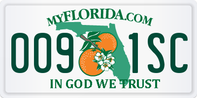 FL license plate 0091SC
