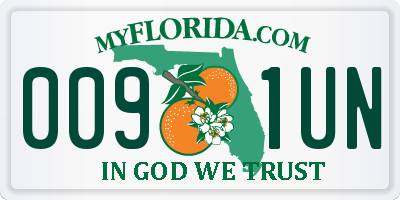 FL license plate 0091UN