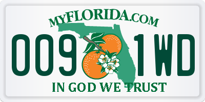 FL license plate 0091WD