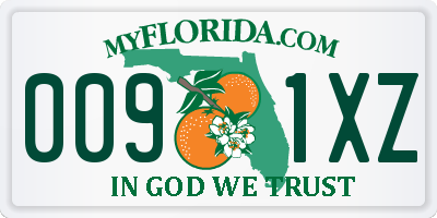 FL license plate 0091XZ