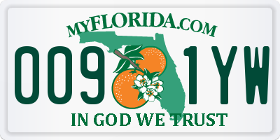 FL license plate 0091YW
