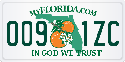 FL license plate 0091ZC
