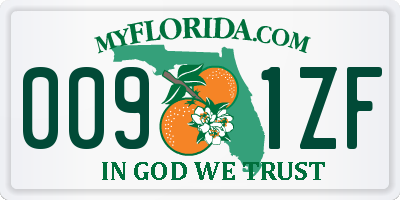 FL license plate 0091ZF