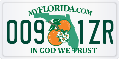 FL license plate 0091ZR