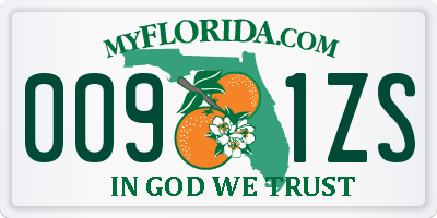 FL license plate 0091ZS
