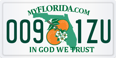 FL license plate 0091ZU