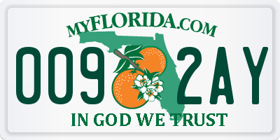 FL license plate 0092AY