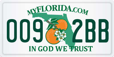 FL license plate 0092BB