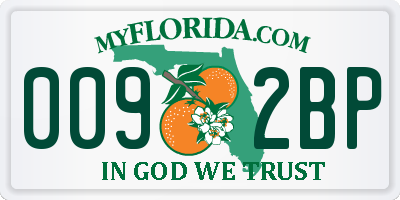 FL license plate 0092BP