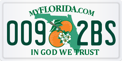 FL license plate 0092BS