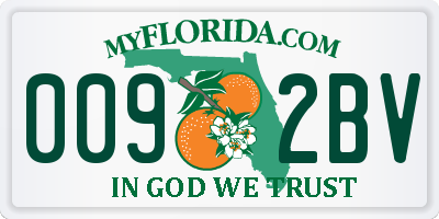 FL license plate 0092BV