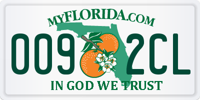 FL license plate 0092CL
