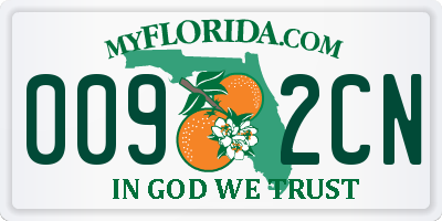 FL license plate 0092CN