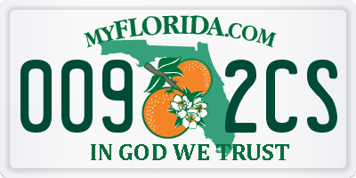 FL license plate 0092CS