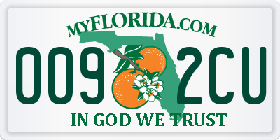 FL license plate 0092CU