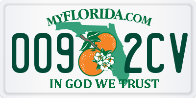 FL license plate 0092CV