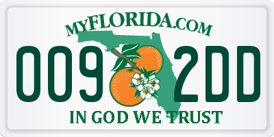 FL license plate 0092DD