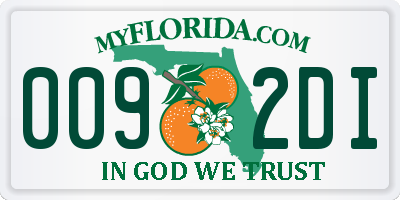 FL license plate 0092DI