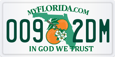 FL license plate 0092DM