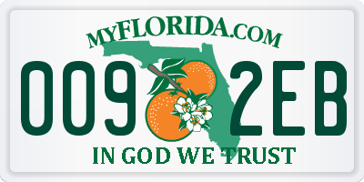FL license plate 0092EB