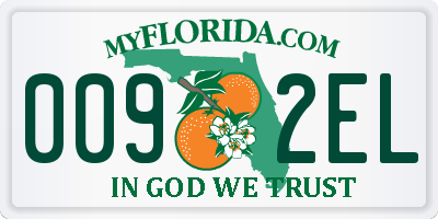 FL license plate 0092EL