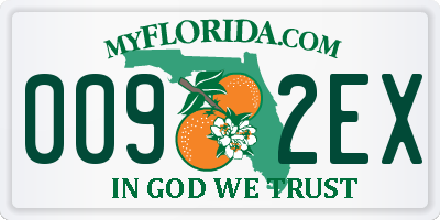 FL license plate 0092EX