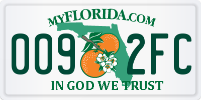 FL license plate 0092FC